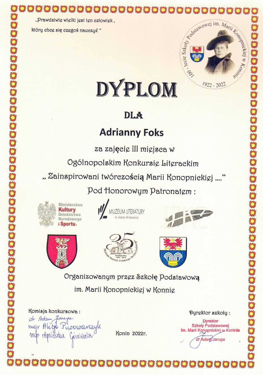 Adrianna Foks Dyplom