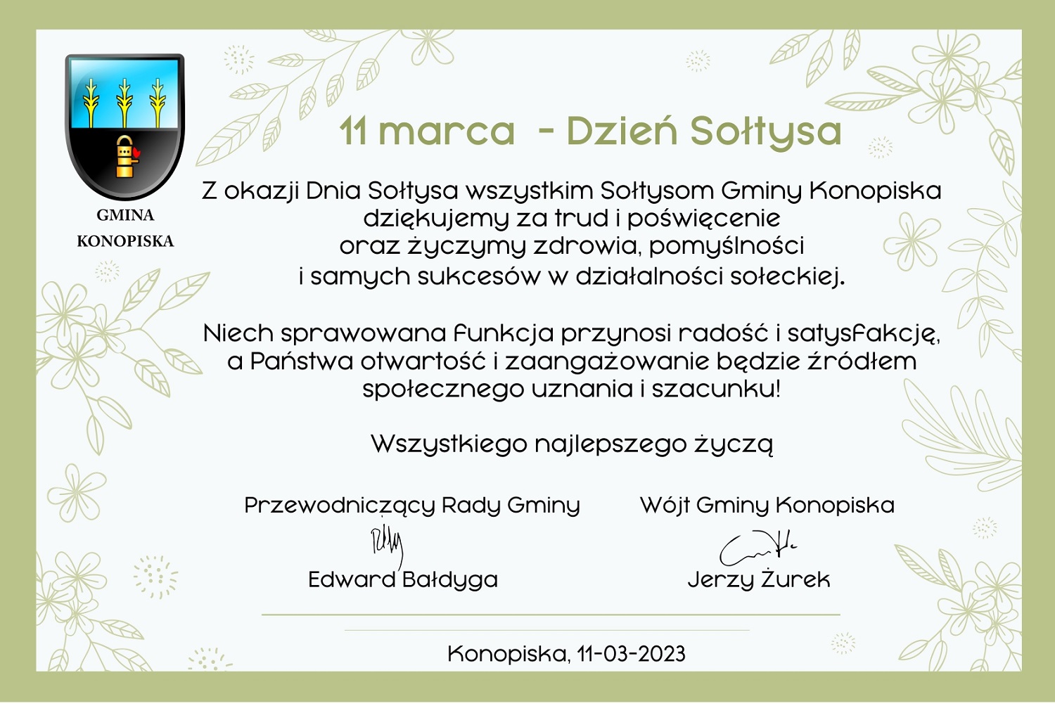 Życzenia na Dzień Sołtysa
