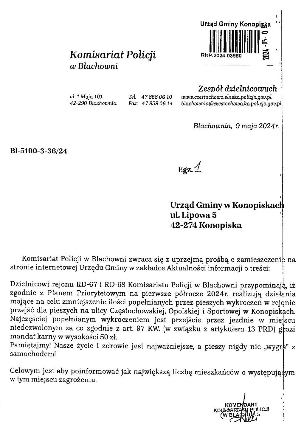 Informacja policji